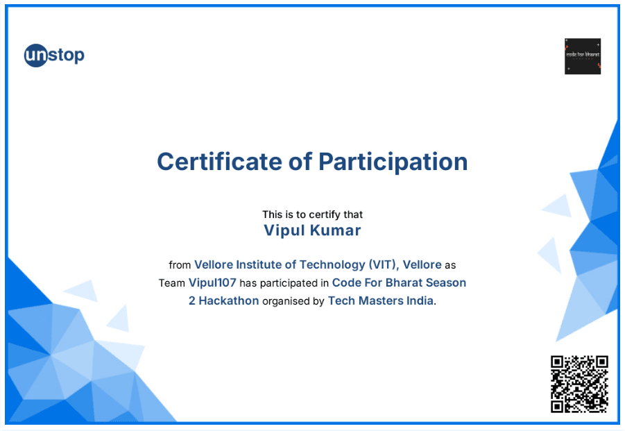 Code for Bharat - Season 2 Hackathon